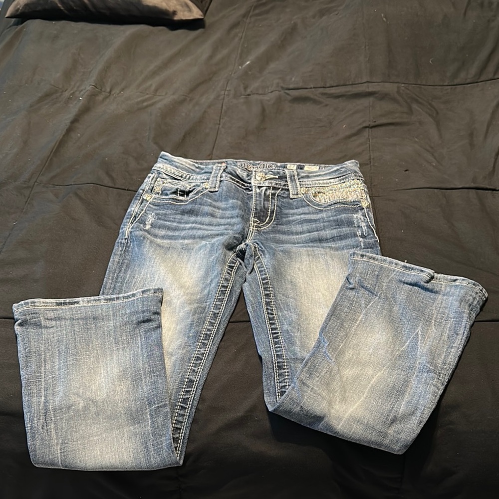 Miss Me Distressed Blue Skinny Jeans